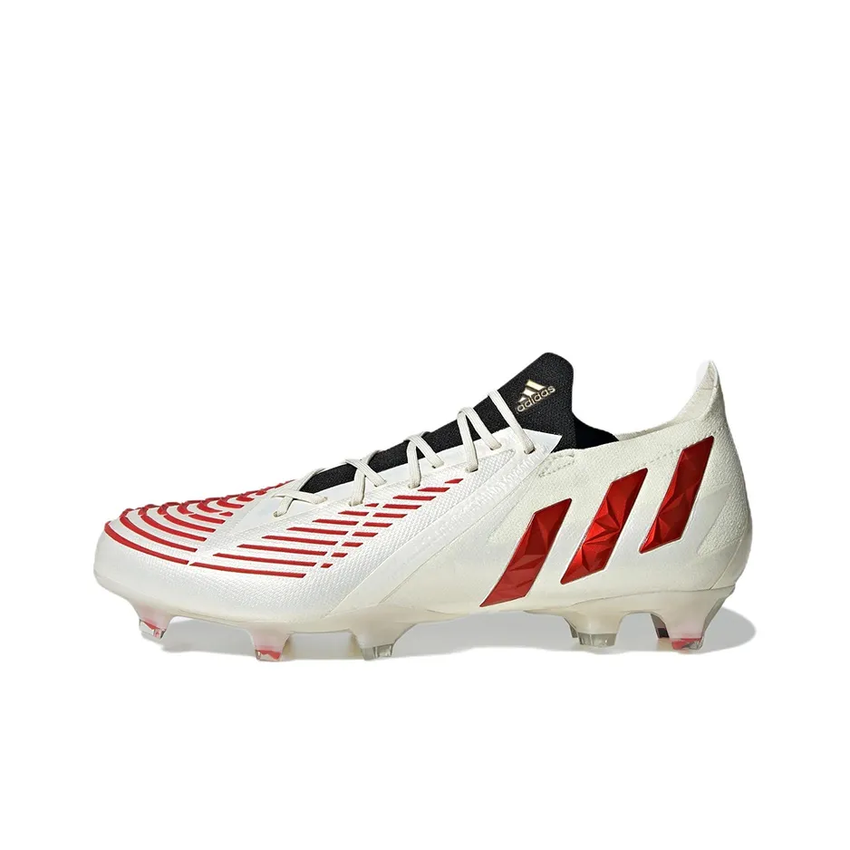Adidas Predator Edge.1 FG Твердое покрытие Твердое покрытие Естественная трава Устойчивость к истиранию Футбольные бутсы Мужские Белый Красный