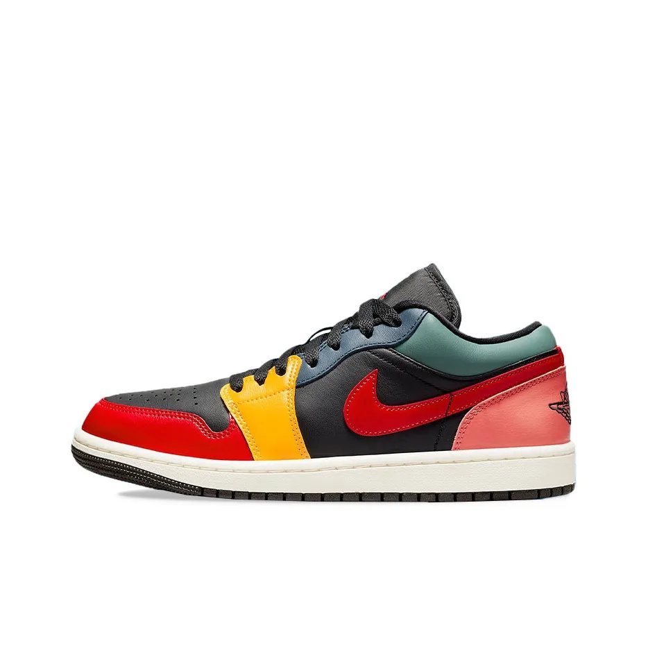 Jordan Air Jordan 1 Low 'Черный MULTI' Противоскользящий устойчивый к истиранию низкий топ Баскетбольные кроссовки