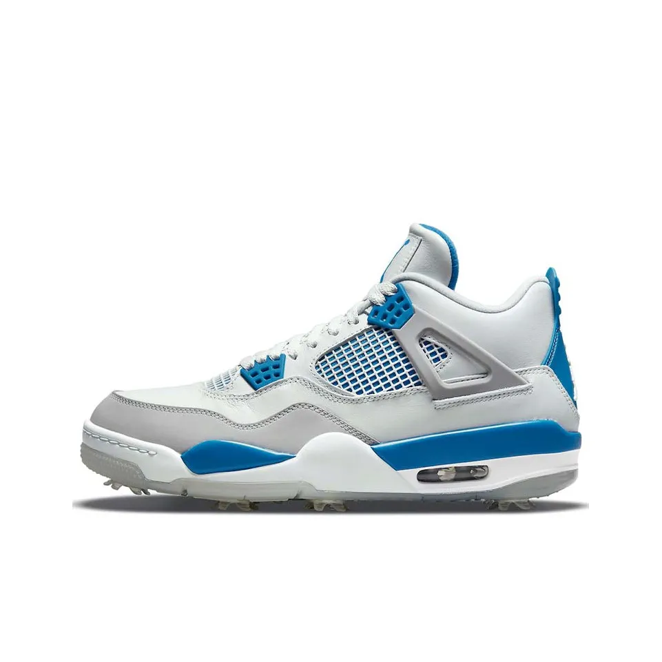 Jordan Air Jordan 4 Vintage Basketball Shoes Unisex Mid Top White/Gray/Blue