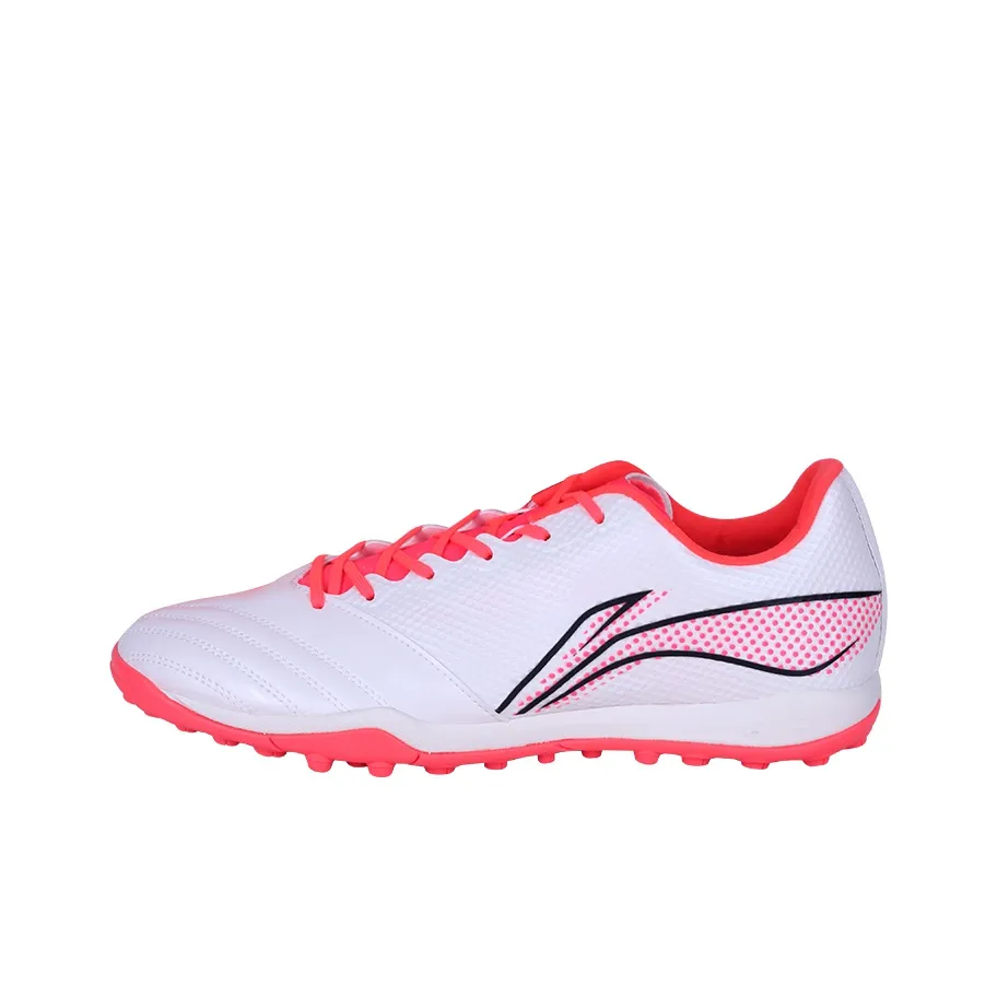 LiNing Cushioning Anti-Slip And Wear-Resistant Soccer Shoes Men's White Red