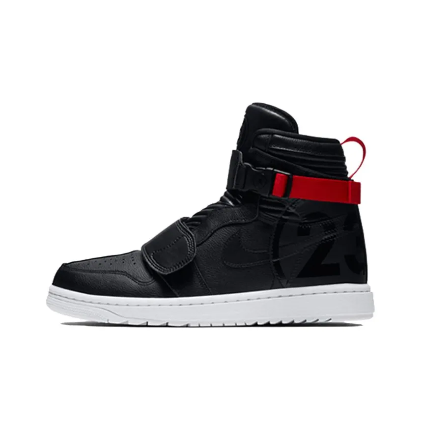 Jordan Air Jordan 1 Moto Мотоцикл Нескользящий Легкий Высокий Топ Винтажные баскетбольные кроссовки Мужской Черный Красный