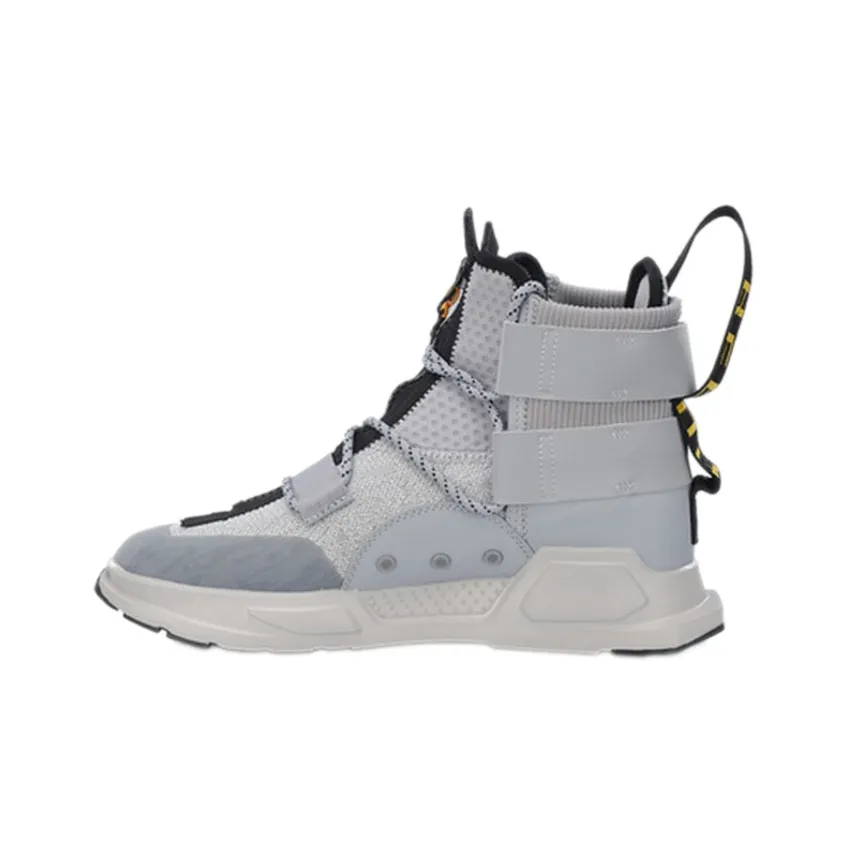 Лайнер Reburn Slip-Resistant Abrasion-Resistant High Top Винтажные Баскетбольные Кроссовки Унисекс Каменный Серый