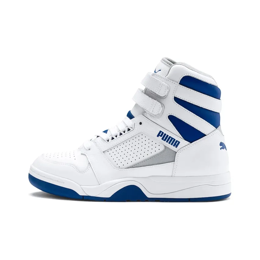 PUMA Palace Guard MID Athletic Водонепроницаемый Высокий Топ Винтажные Баскетбольные Кроссовки Мужские Синий Белый