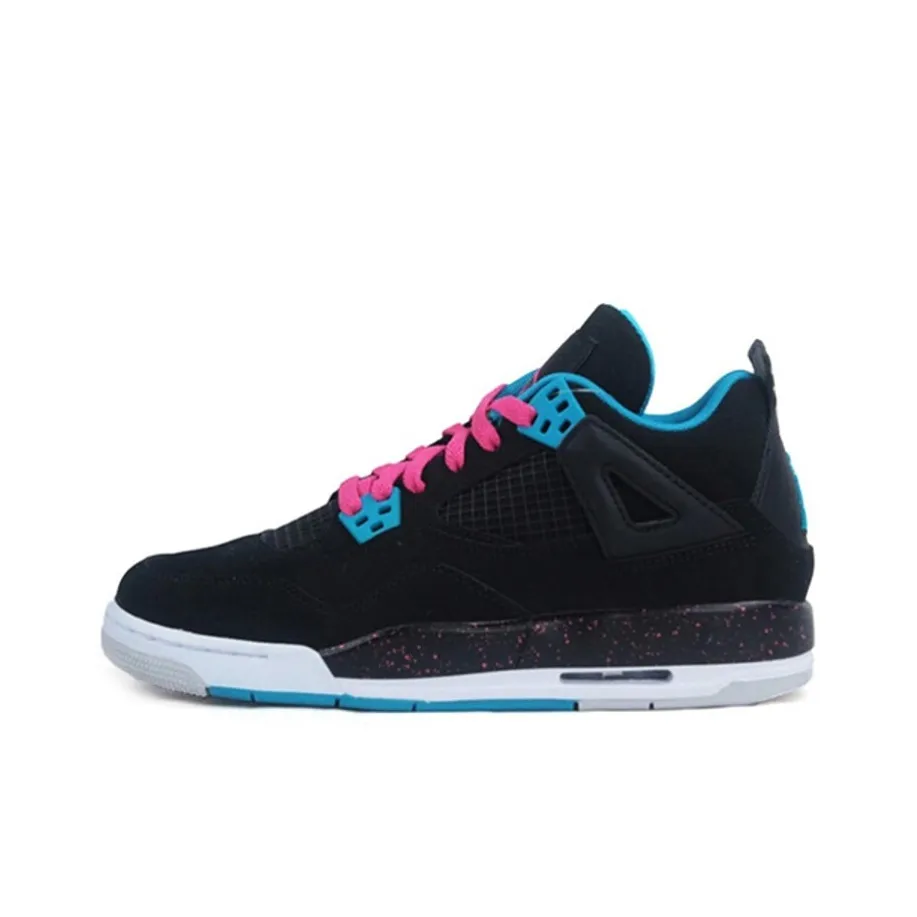 JORDAN 4 Retro Black Vivid Pink Dynamic Blue GS