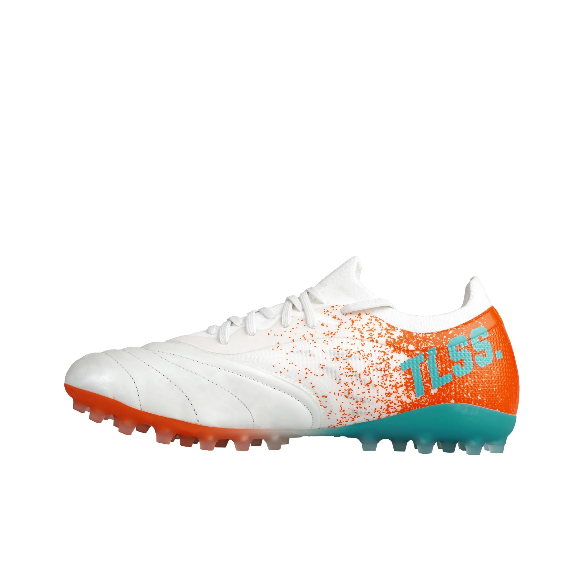 TLSS x KELME MG Multi Ground Slip Resistant, Abrasion Resistant, Breathable Soccer Shoes Unisex White Blue Orange