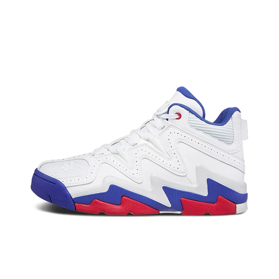 KAPPA Амортизаторы Shock Resistant MID Топ Винтажные баскетбольные кроссовки Мужской Белый Синий