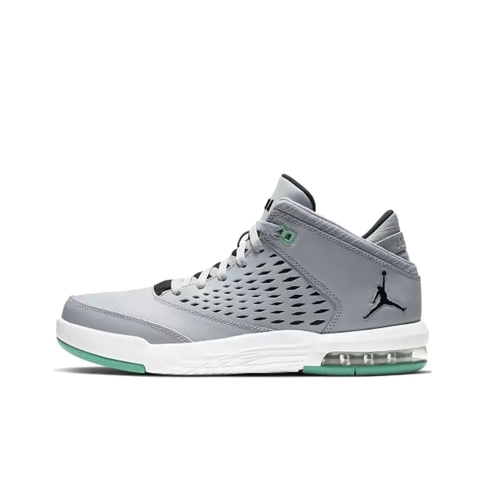 Jordan Flight Origin 4 Vintage Basketball Shoes Men Mid Top Gray/Green