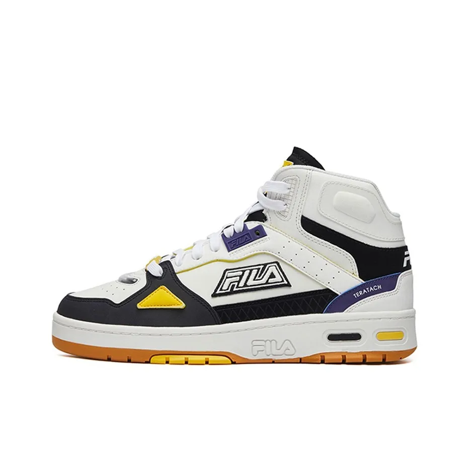 FILA FUSION Teratach MID Топ Винтажные баскетбольные кроссовки Мужской Белый черный