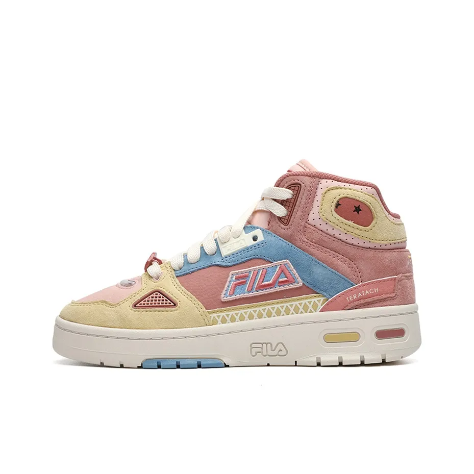fila Mens FUSION HERITAGE BASKETBALL Vintage Basketball Shoes Women's High Top Yellow/Red