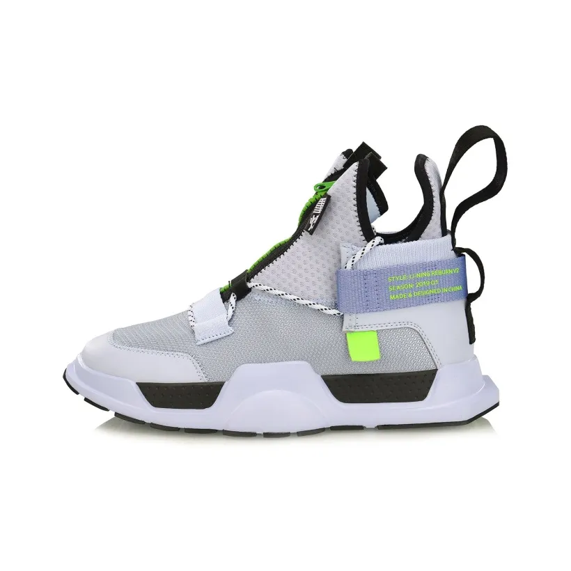 LINING Reburn Ws MID Топ Винтажные Баскетбольные Кроссовки Унисекс Серый Белый