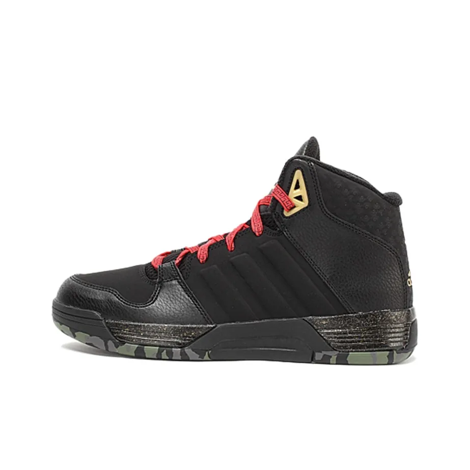 Adidas Linsanity Mid Lightweight Wear resistant And Non slip High Top Vintage Basketball Shoes Men's Black Gold