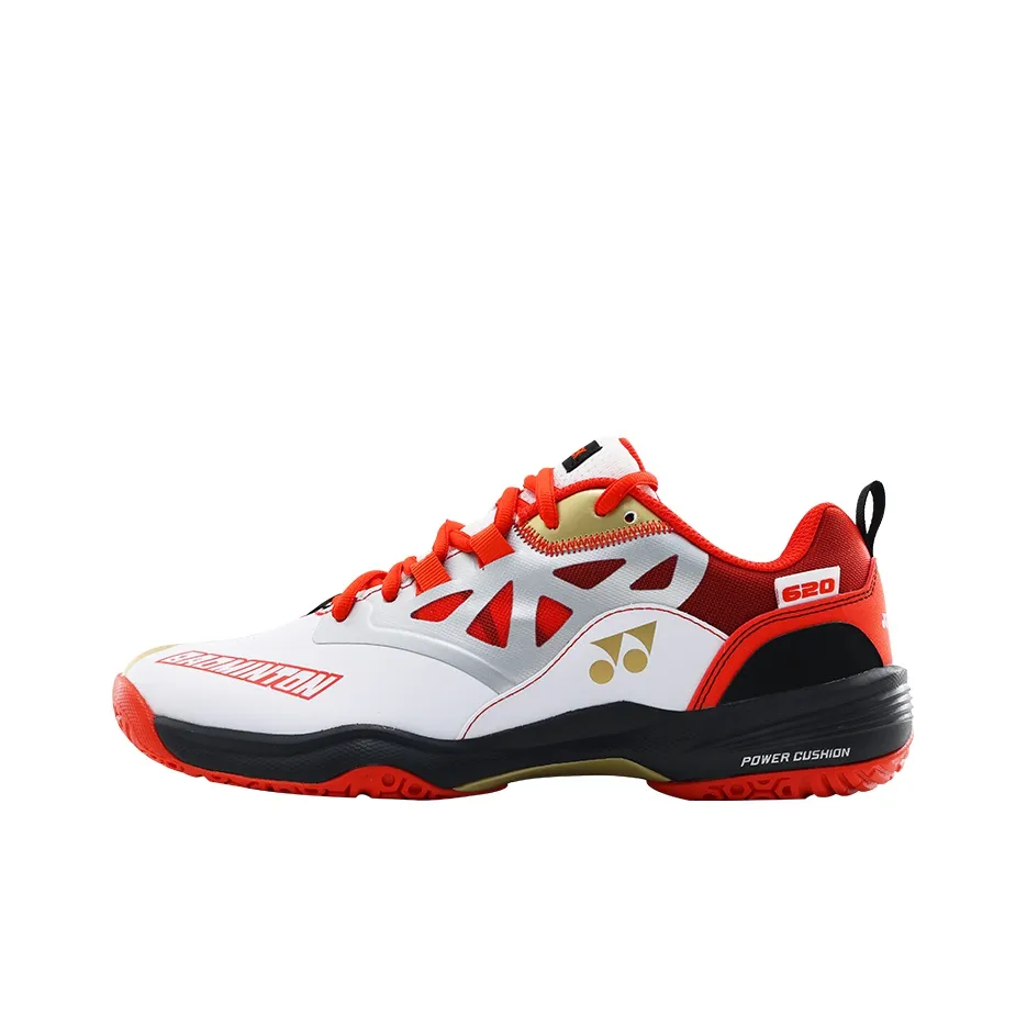 YONEX Badminton Shoes Men Low Top White Red