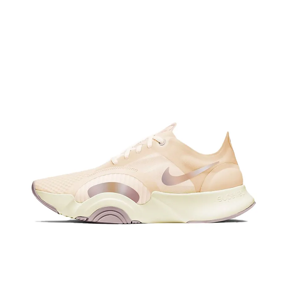 Nike SuperRep Go Амортизация Противоскользящие Легкие Низкие Кроссовки для тренировок Женские Розово-золотой