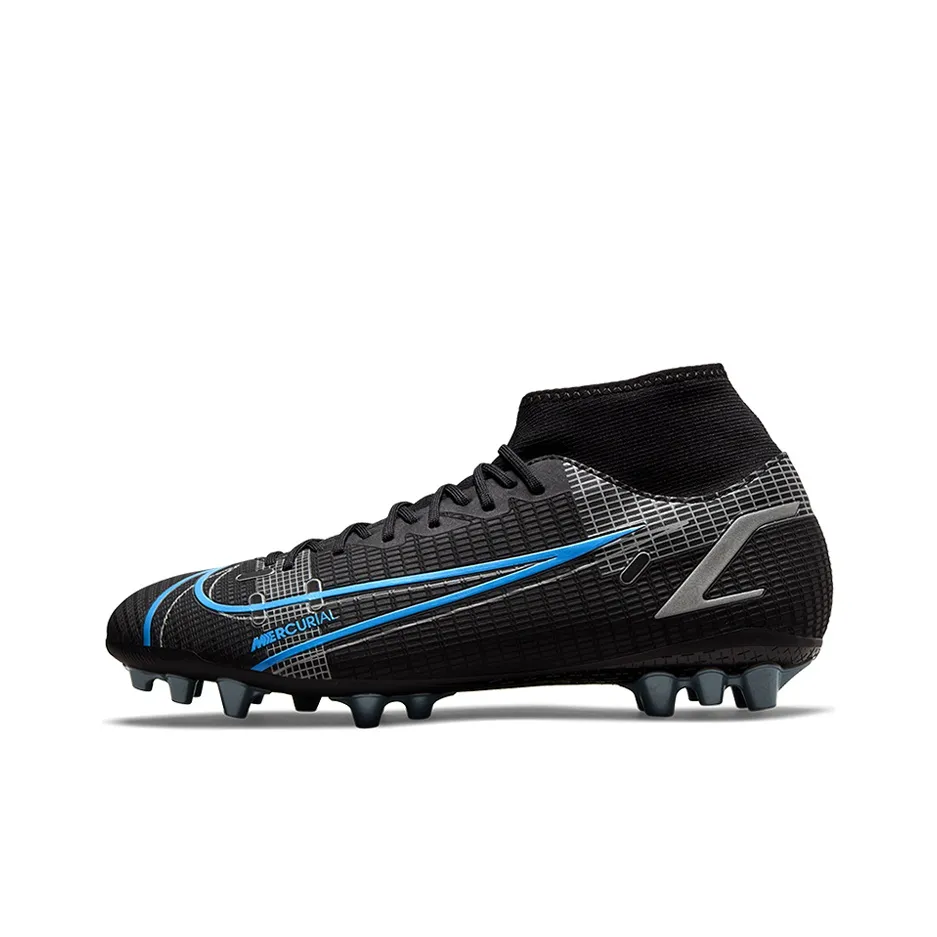 Nike Mercurial Superfly 8 AG Искусственная трава Slip-resistant и Abrasion-resistant покрытие Футбольные бутсы Мужской Черный