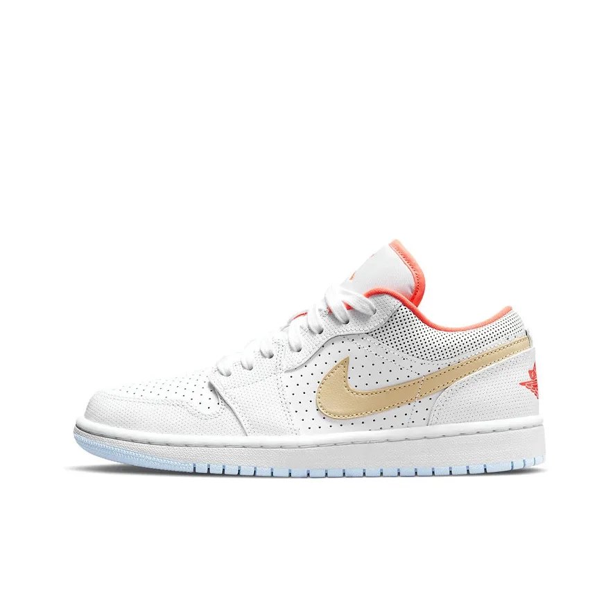 Jordan Air Jordan 1 Vintage Basketball Shoes Women's Low Top White/Pink/Yellow