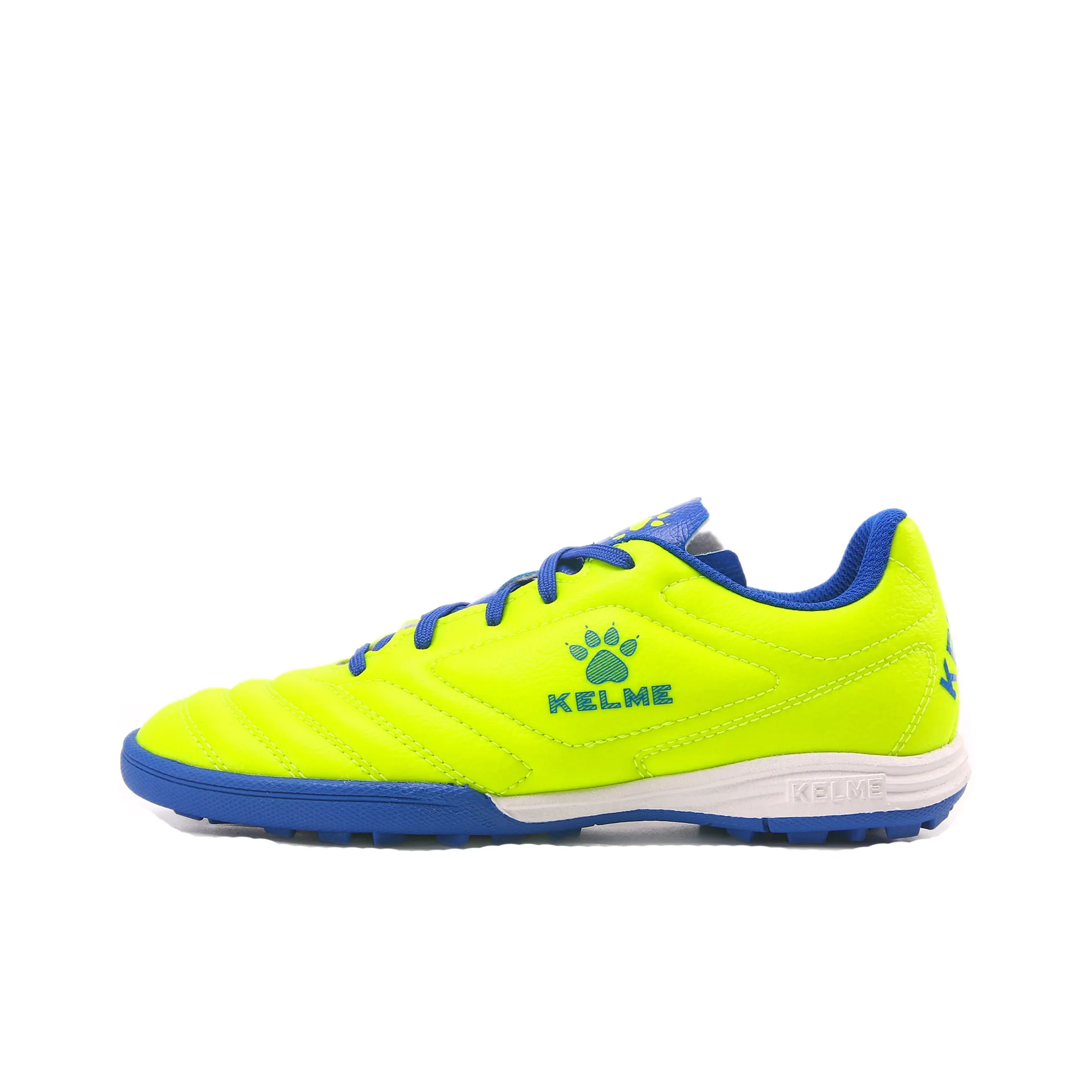 KELME Youth Training Collection TF Turf Slip Resistant, Abrasion Resistant, Breathable Soccer Shoes Unisex Yellow Blue