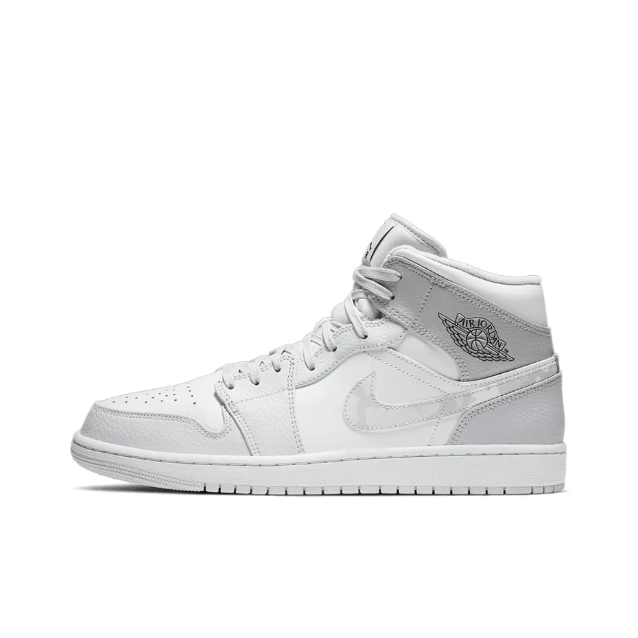 Air Jordan 1 Mid 'Swoosh Logo   Grey Camo'