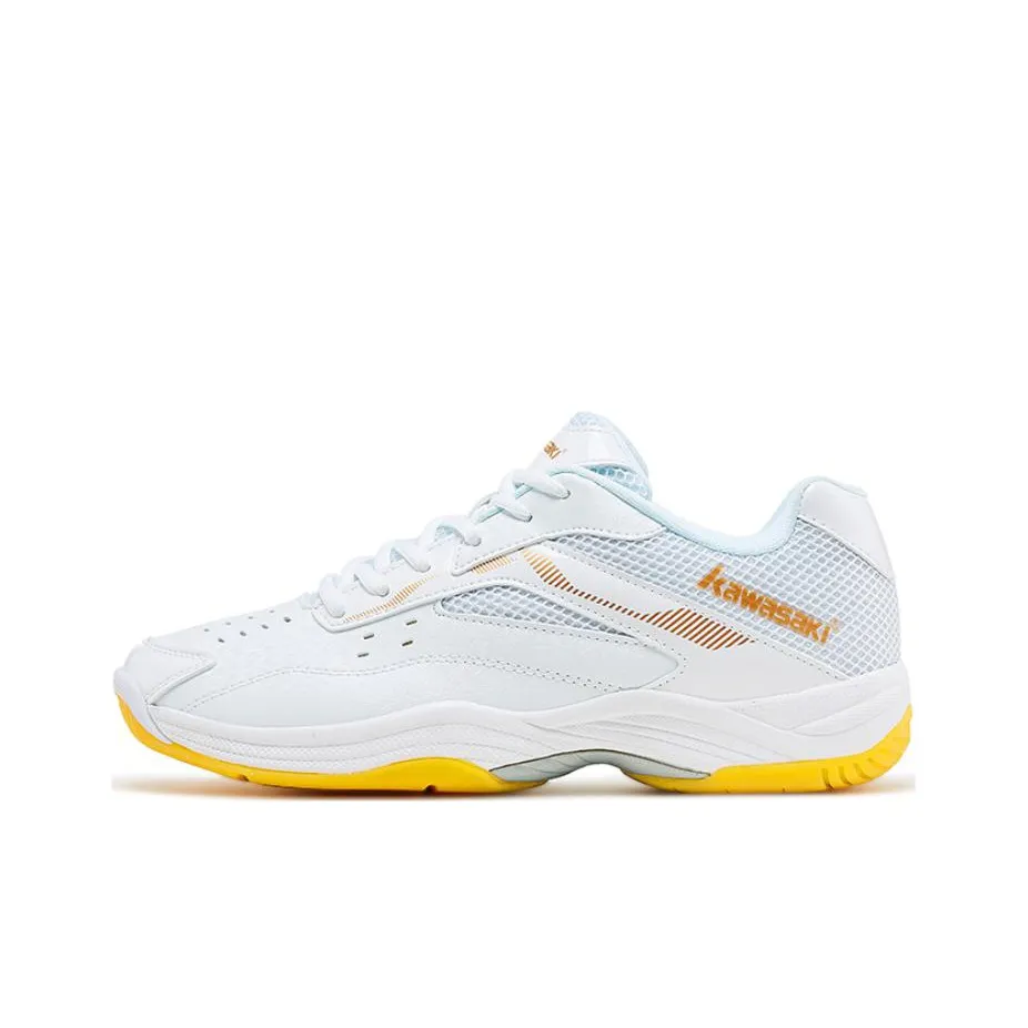 Kawasaki Wind chasing Series Cushioning Breathable Low Top Badminton Shoes Unisex White