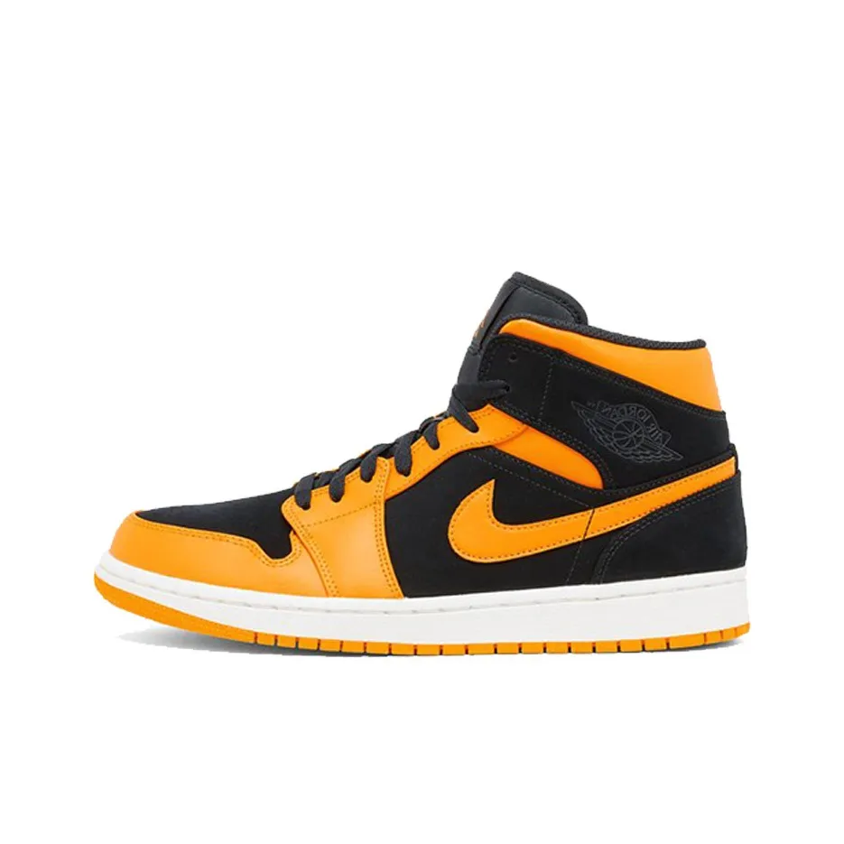 Jordan 1 Mid Black Orange Peel