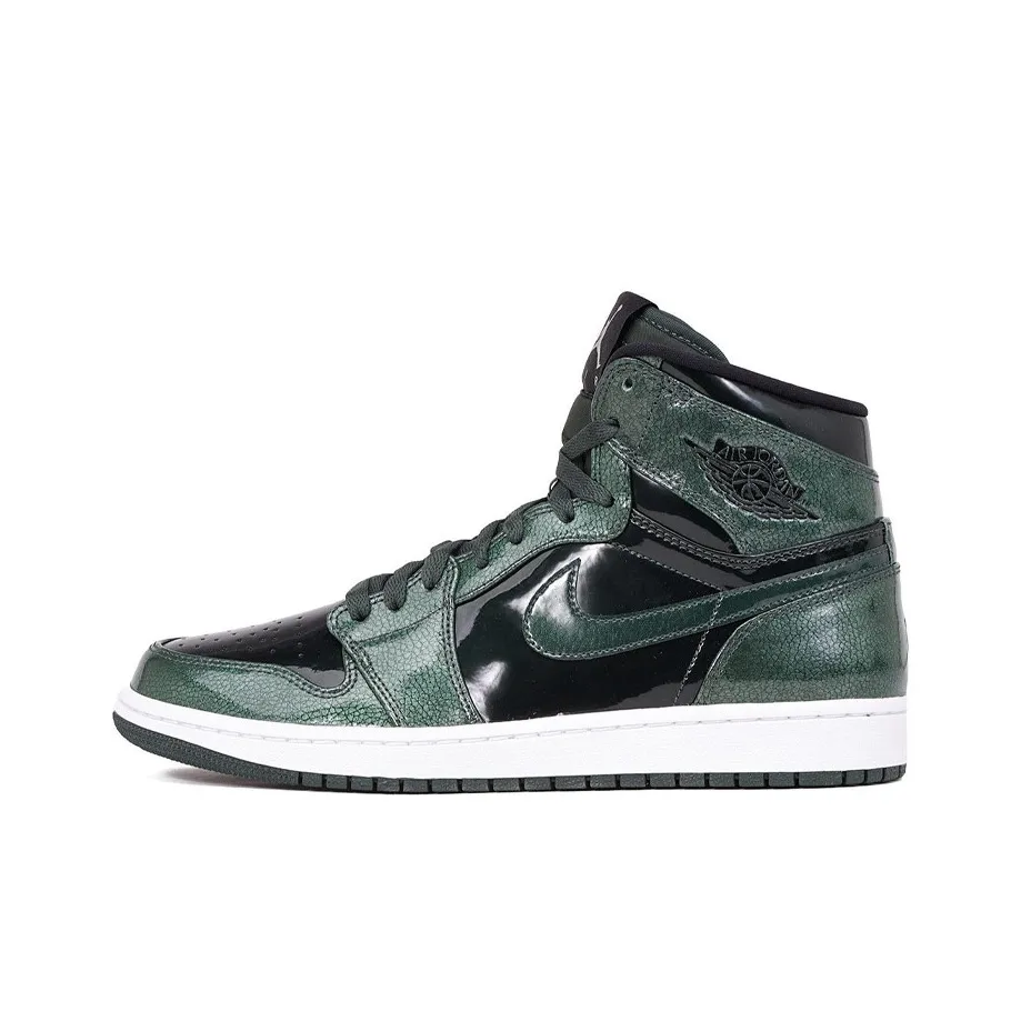 Jordan Air Jordan 1 Retro Groove Зеленый Нелипкий Легкий Высокий Топ Винтажные Баскетбольные Кроссовки Мужские Черный Зеленый