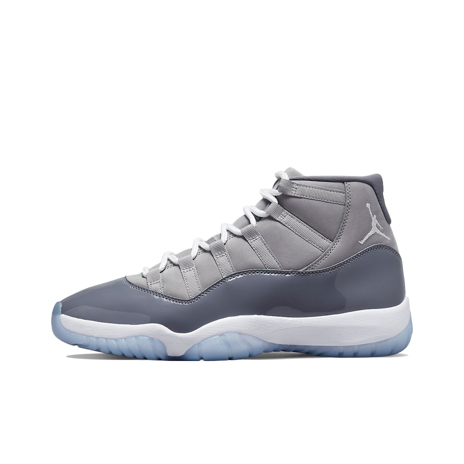 Grey leather jordans best sale