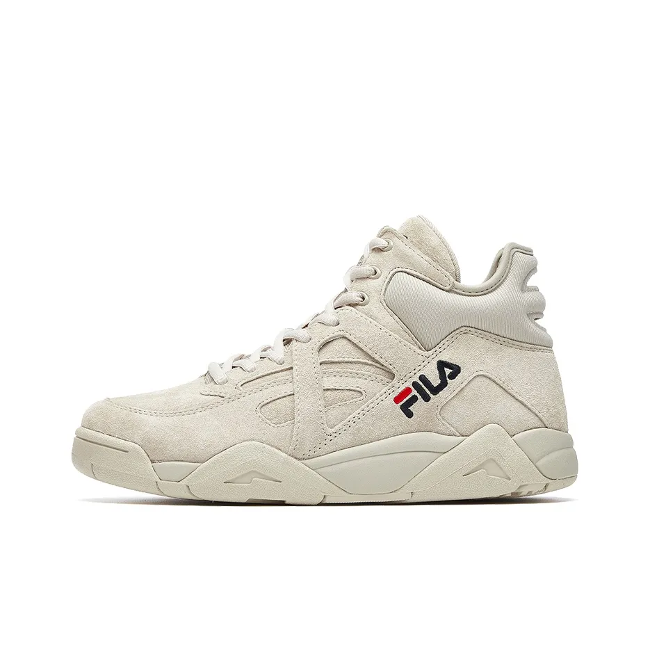 fila Mens Cage Cushioned Slip Resistant Breathable Coverage High Top Vintage Basketball Shoes Women's Oat