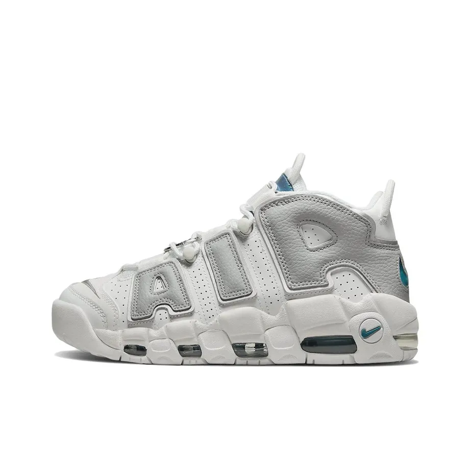 Nike Air More Uptempo Амортизаторы Shock противоскользящие и устойчивые к истиранию MID Топ Винтажные баскетбольные кроссовки Женские Серый