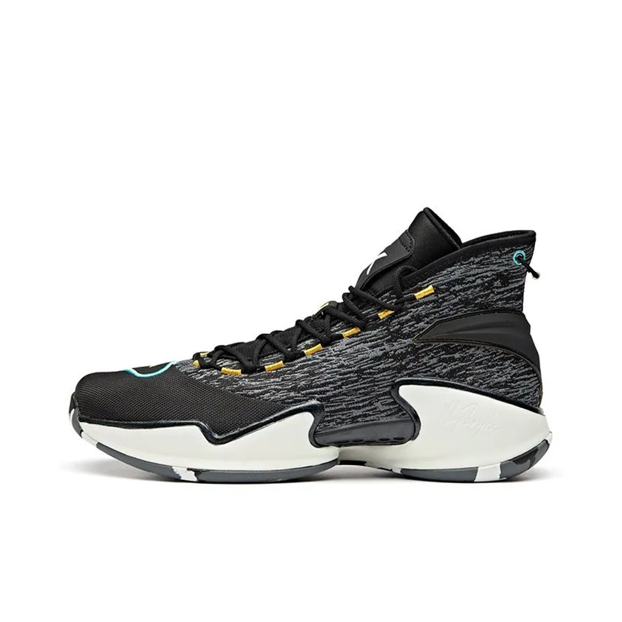 ANTA KT Basketball Collection KT Yan Thompson High Топ Винтажные баскетбольные кроссовки Мужской Черный Серый Желтый