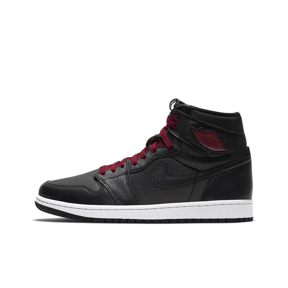 JORDAN 1 Retro High Black Satin Gym Red