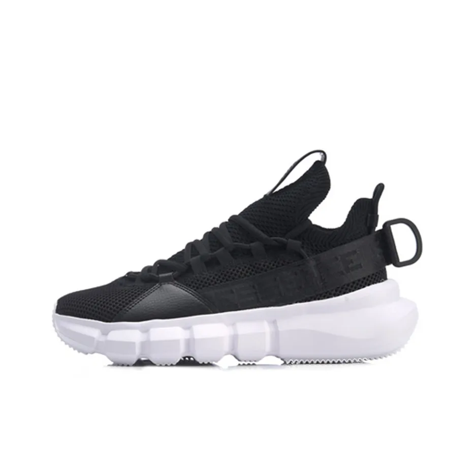 LiNing Essence Lace Up Anti Slip Wear Resistant Mid Top Vintage Basketball Shoes Black