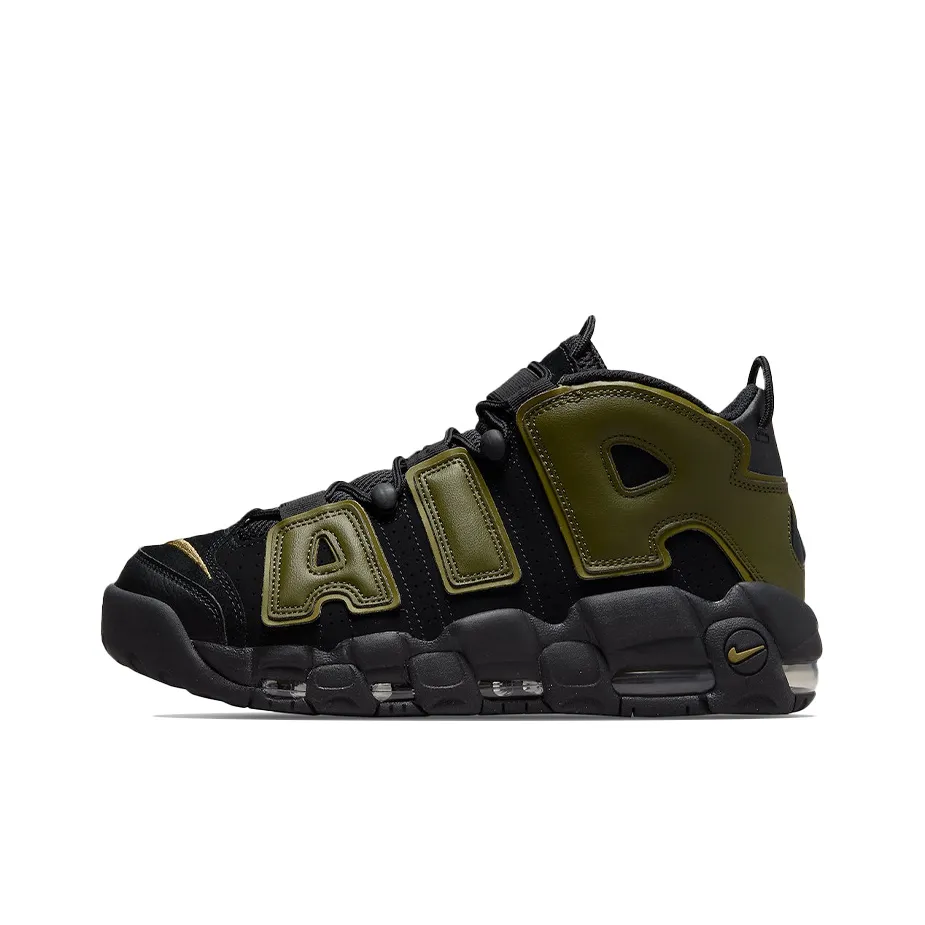 Nike Air More Uptempo MID Топ Винтажные баскетбольные кроссовки Мужской Черный Зеленый