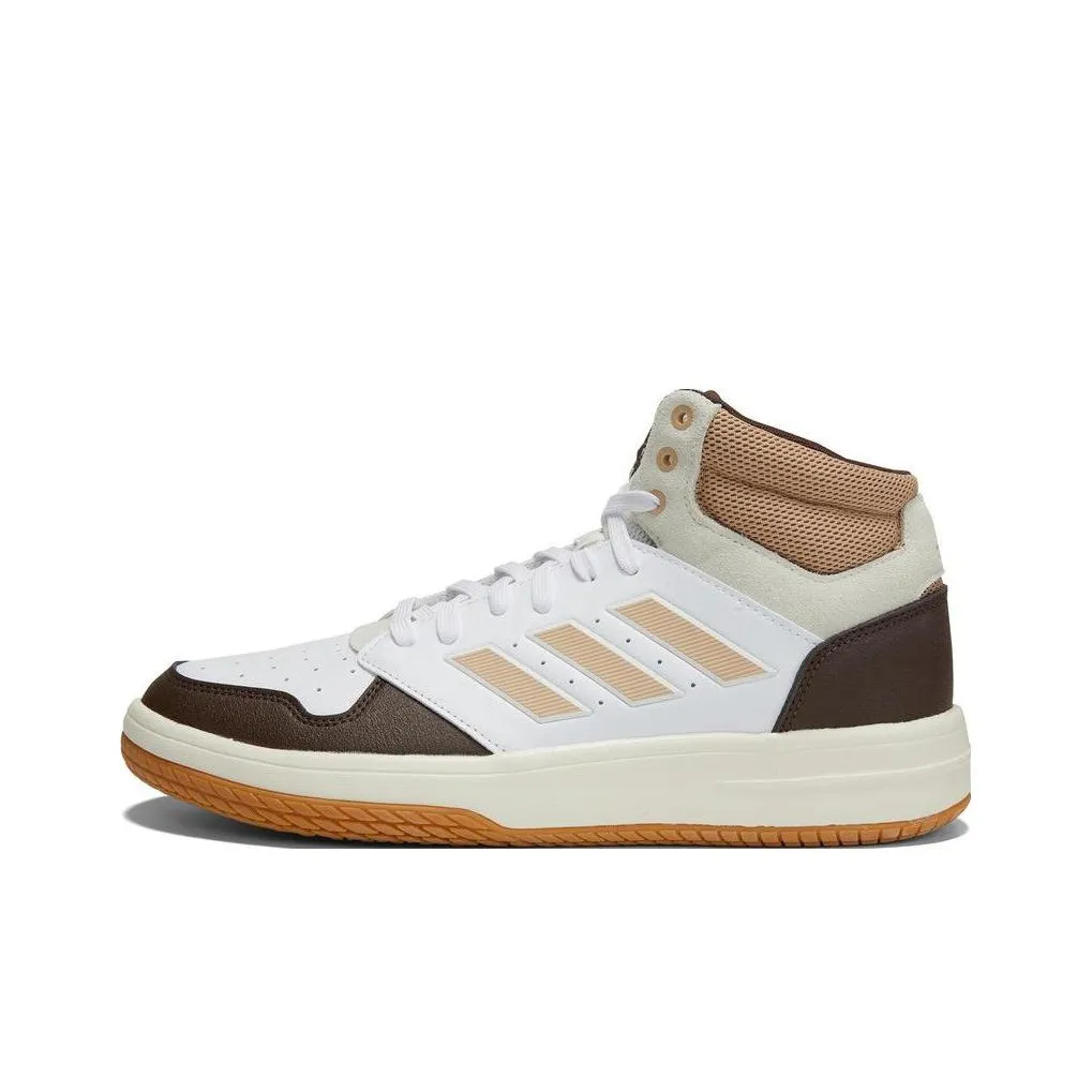 Adidas Gametaker MID Топ Винтажные Баскетбольные Кроссовки Унисекс Белый-Коричневый