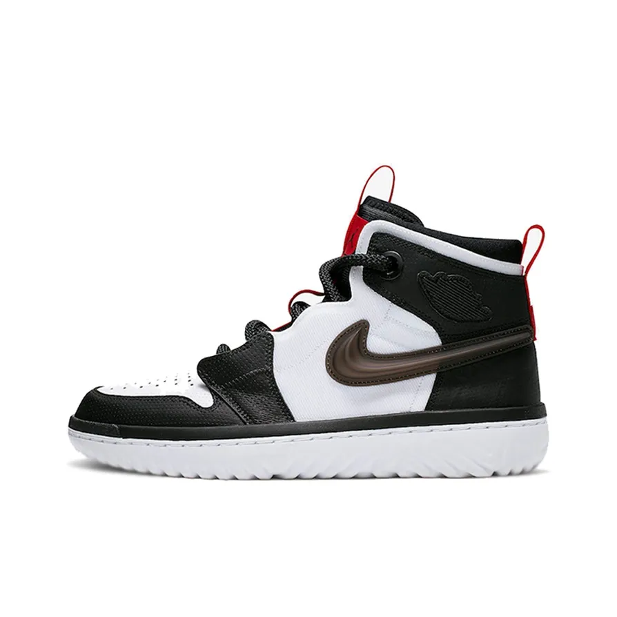 Jordan Air Jordan 1 High React Non Slip Легкий Высокий Топ Винтажные Баскетбольные Кроссовки Мужские Белый Черный Красный