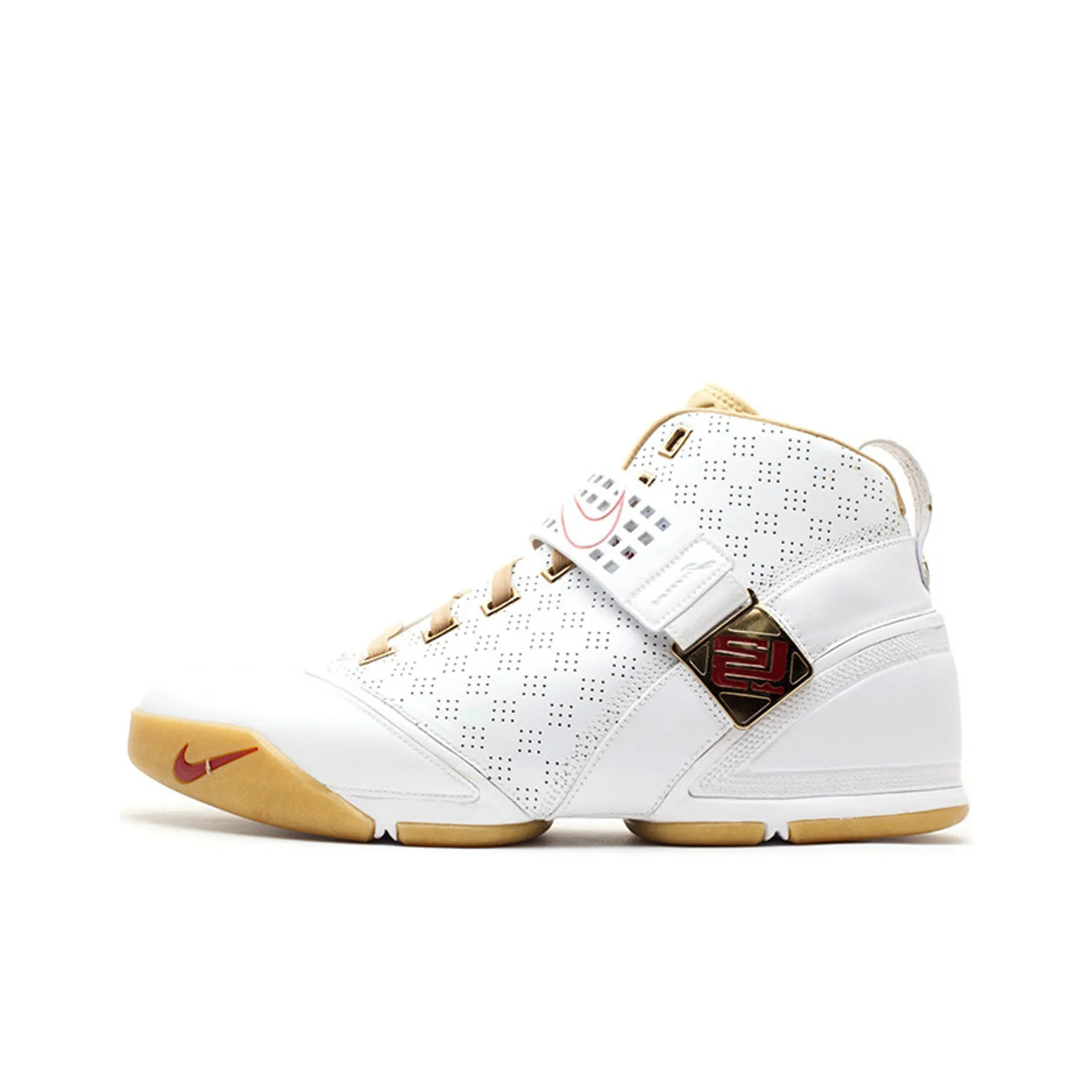 Nike LeBron 5 White Crimson Metallic Gold