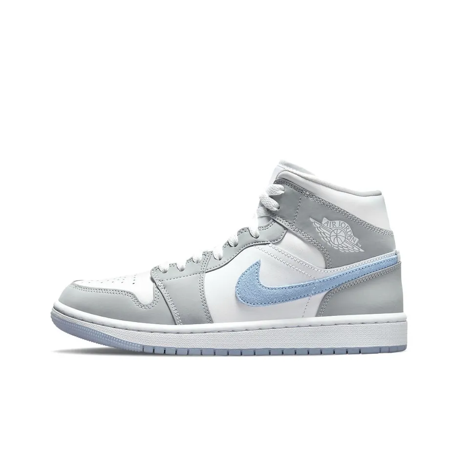 JORDAN 1 Mid Wolf Grey Aluminum Women's
