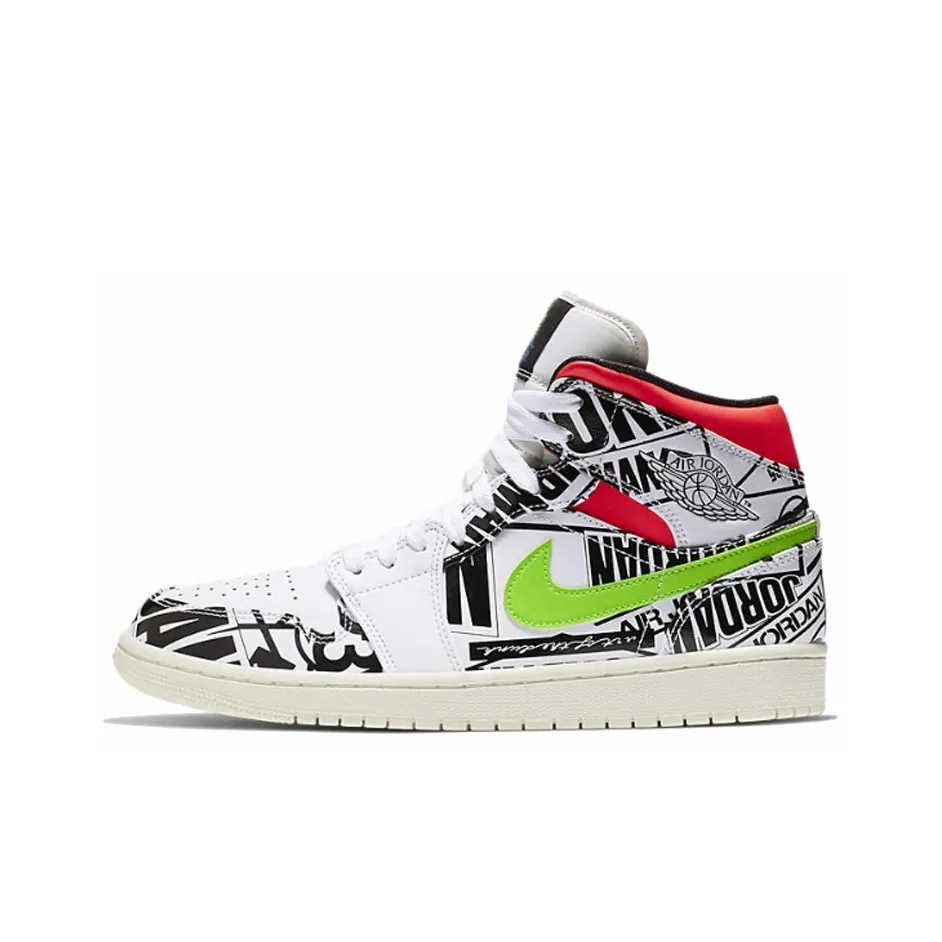 Jordan 1 Mid All Over Logos