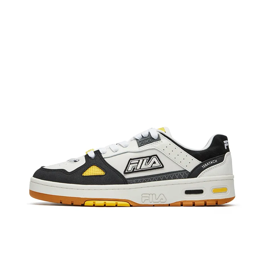 FILA FUSION Teratach Low Топ Винтажные Баскетбольные Кроссовки Мужские Белый Черный