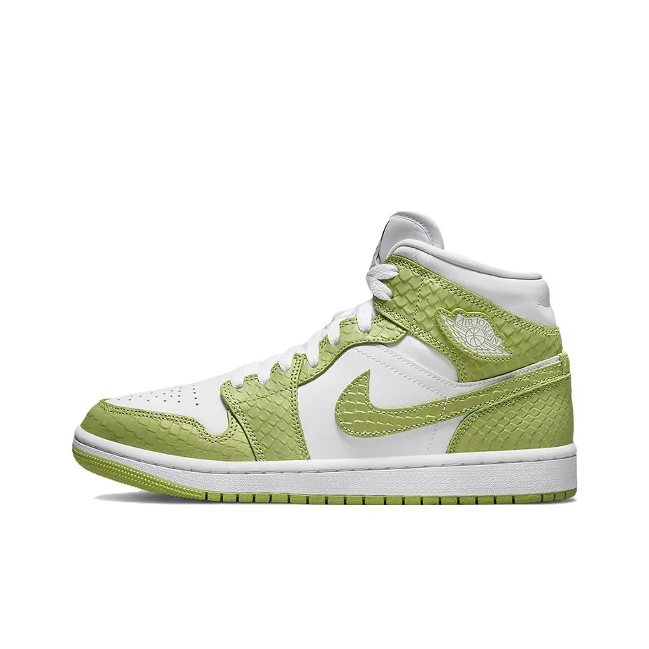 Air Jordan 1 Mid Se 'Green Python' Women's