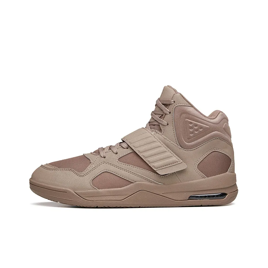 Anta Basketball Collection Anti-Slip Wear-Resistant High-Top Vintage Basketball Shoes Men's Linen Gray