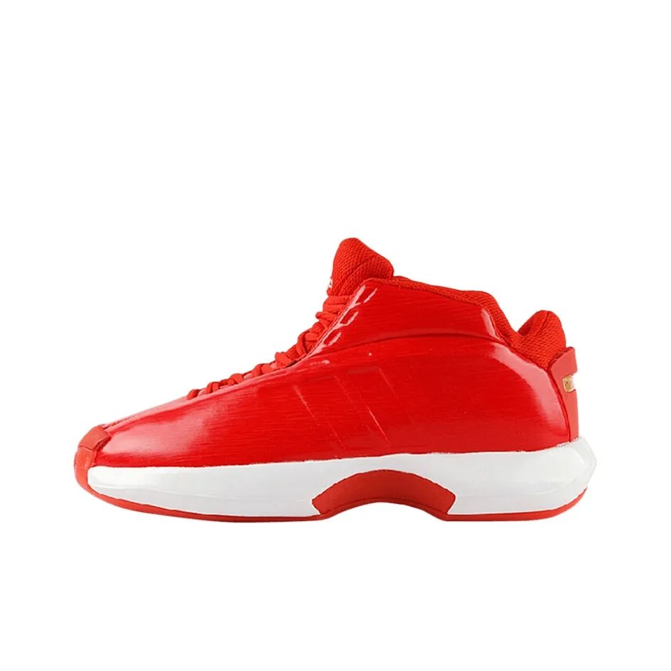 Adidas Crazy 1 Slip-Resistant Coating MID Top Vintage Баскетбольные Кроссовки Мужские Лакированная Кожа Красный
