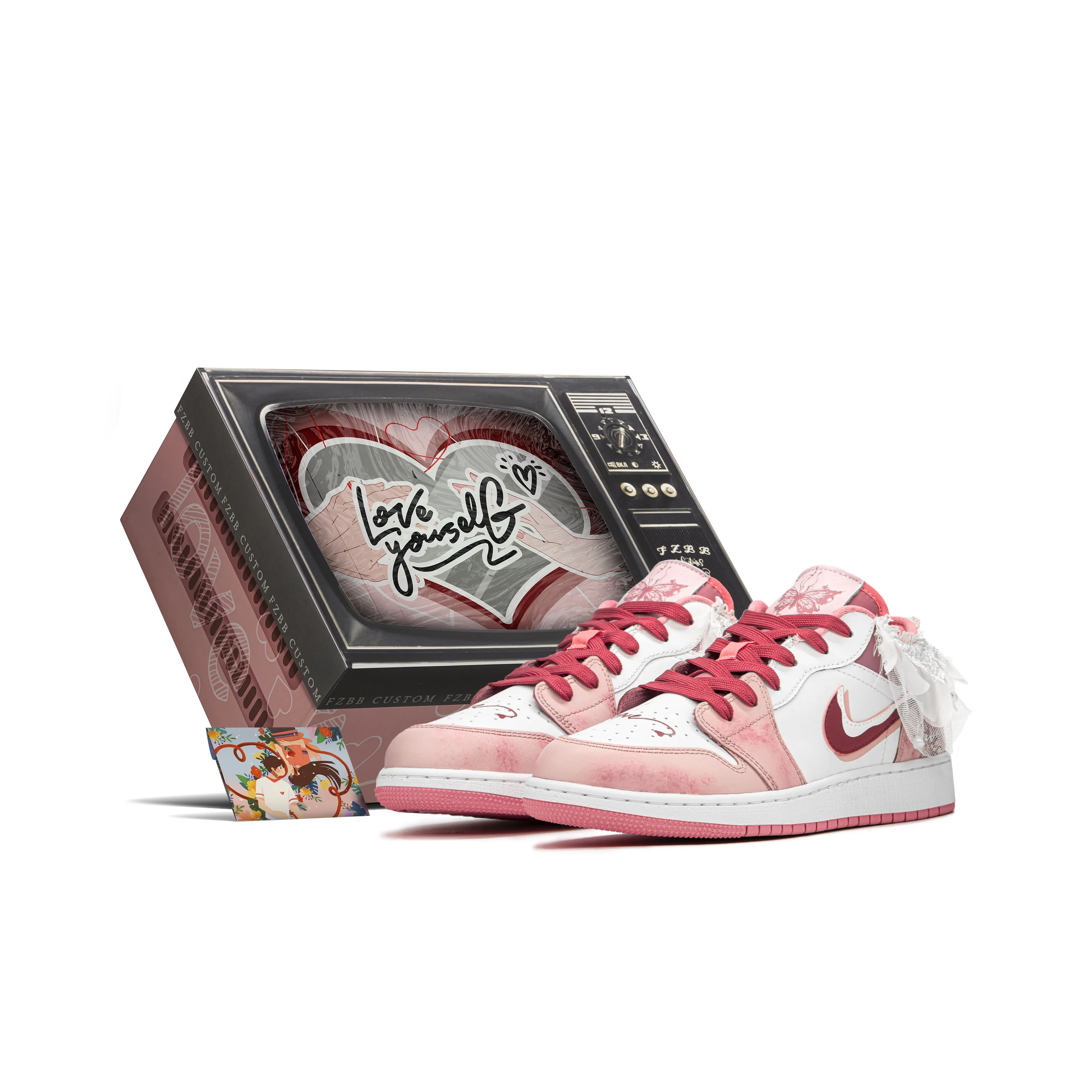 Jordan Air Jordan 1 Low Топ Винтажные Баскетбольные Кроссовки GS Розовый Белый