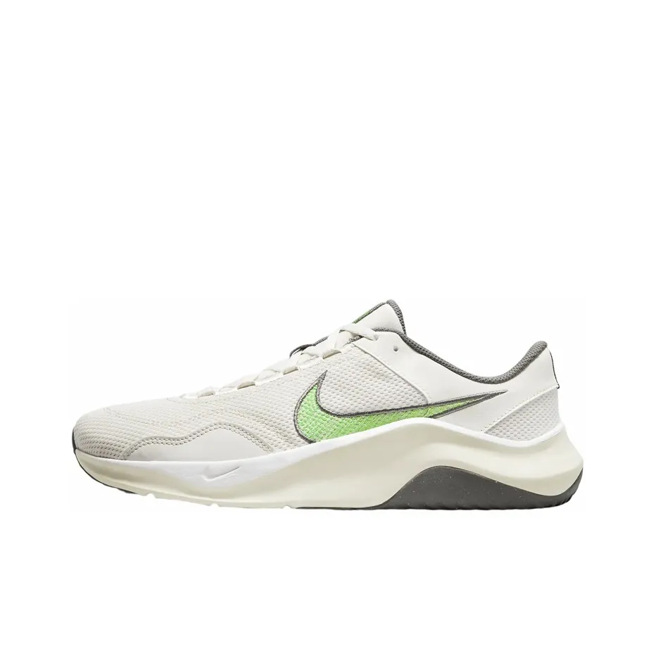 Nike Legend Essential 3 Амортизирующие низкие кроссовки для тренировок с противоскользящим эффектом мужские белые и зеленые