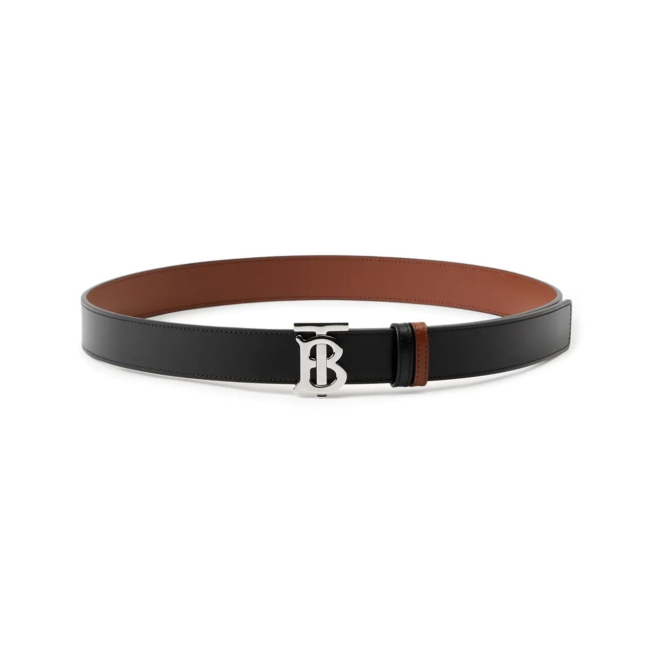 Burberry Cow Leather Belts Women's Black/Brown Width 3cm