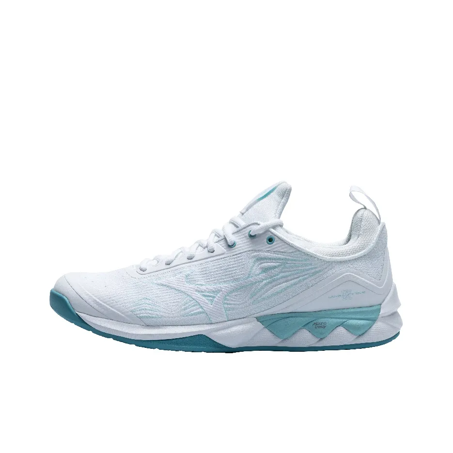 Mizuno Wave Luminous 2 Cushioning Anti Slip Wear Resistant Breathability Low Top Volleyball Shoes Unisex White Blue