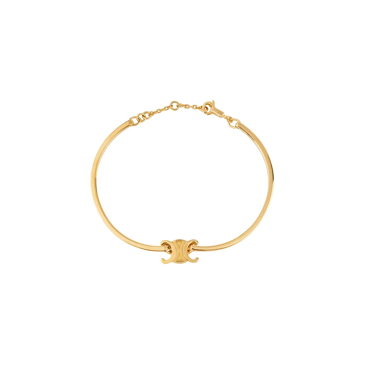 celine Hedi Triomphe Articulated Bracelet In Brass With Gold Finish