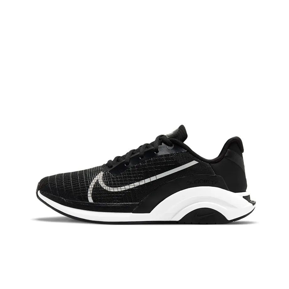 Nike SuperRep ZoomX Wave Shock Absorbers Lower Body Resistant Abrasion Resistant Low Top Training Shoes Men's Black White