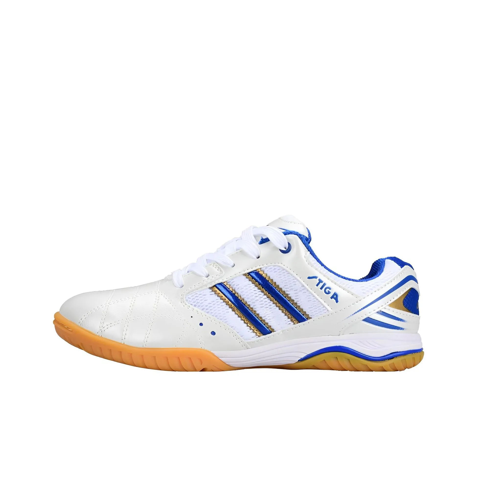 Stiga Slip-resistant Abrasion-resistant Низкий топ Настольный теннис Обувь Унисекс Белый Синий