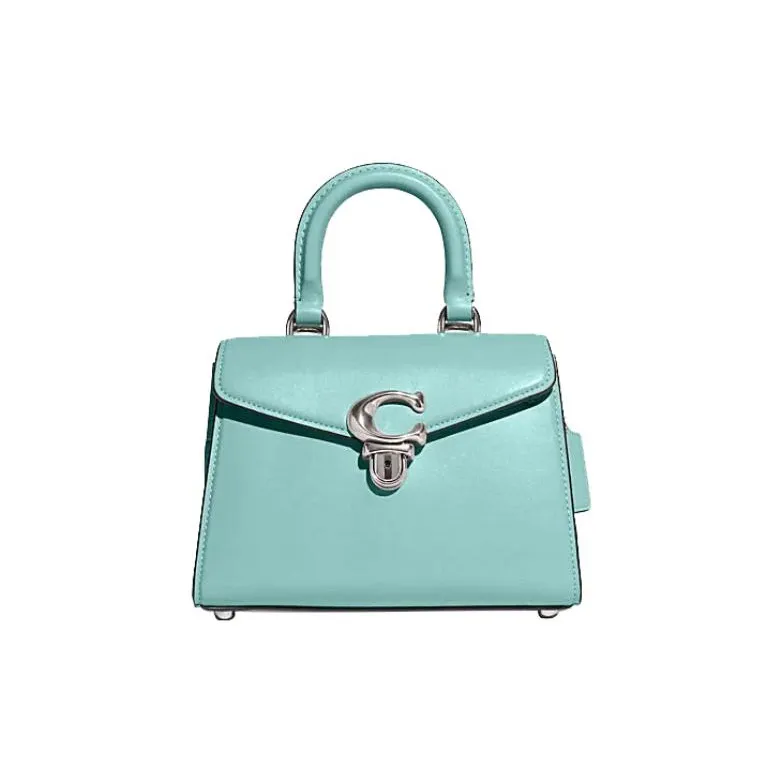 COACH Cow Leather Lady Dior Bag, Crossbody Bag, Handbag Women's Mountain Lake Blue