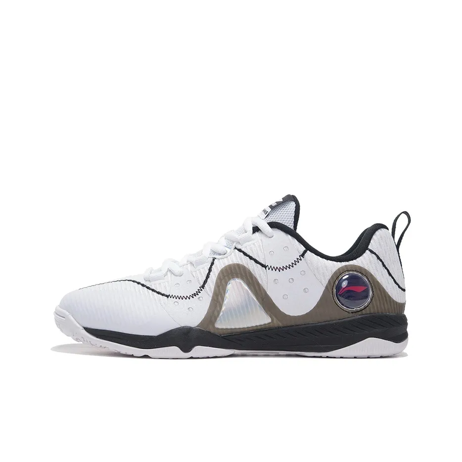 LiNing Overlay Cushioning Anti-Slip Wear-Resistant Breathability Low-Top Training Shoes Unisex Black White