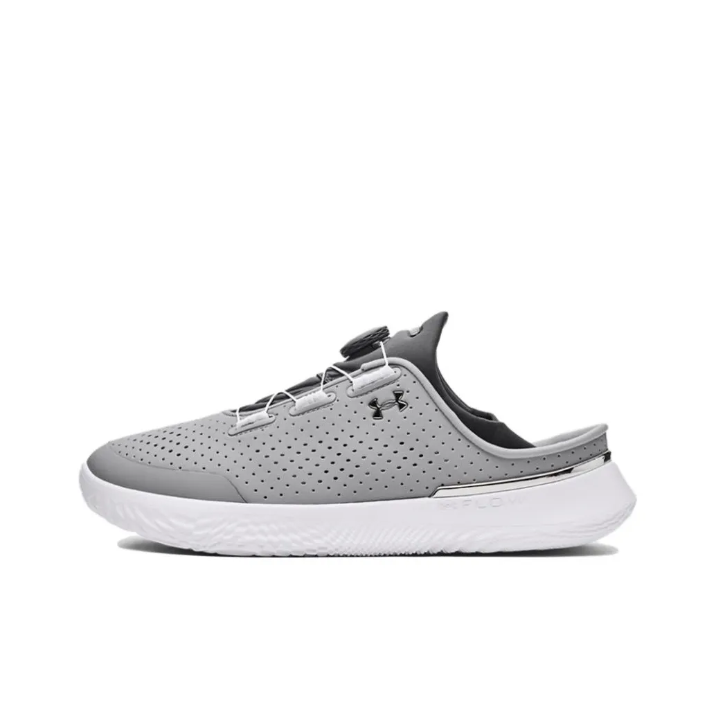Under Armour SlipSpeed Slip-Resistant Abrasion-Resistant Low-Top Training Shoes Unisex Gray White Утеряющий сцепление устойчивый к истиранию низкий топ кроссовки для тренировок унисекс серый белый